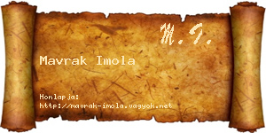 Mavrak Imola névjegykártya
